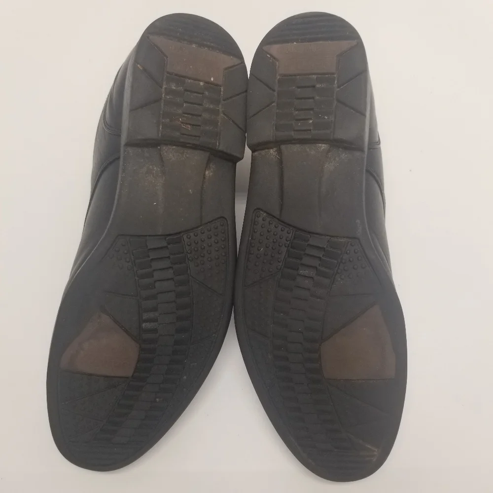Oakton Comfort 2000 Mens Size 10.5D Vintage Classic Black Leather Oxford Lace Up